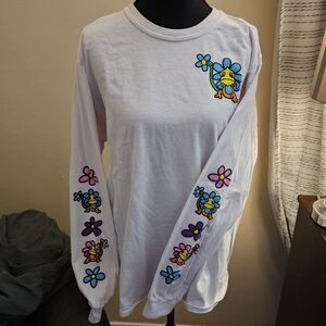 Disney White Long Sleeve Shirt with Colorful Flower Design